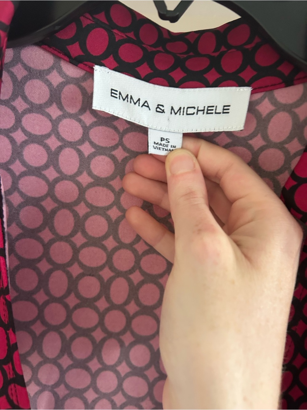 Emma & Michele Polka Dot Wrap Pink and Black Size PS Short Sleeve Maxi Dress - Picture 5 of 6